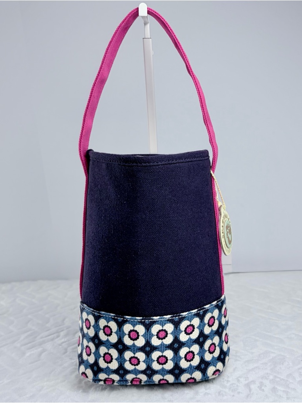 Spartina 449 navy and pink floral double Wine Caddy